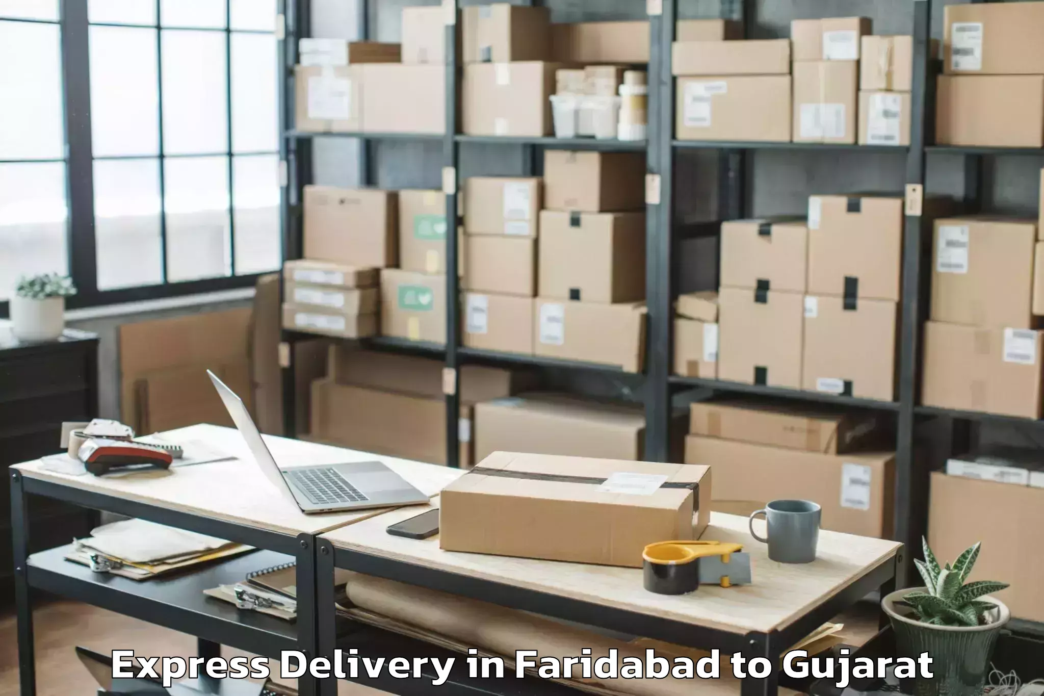 Easy Faridabad to Kaprada Express Delivery Booking